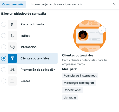 campaña clientes potenciales facebook ads